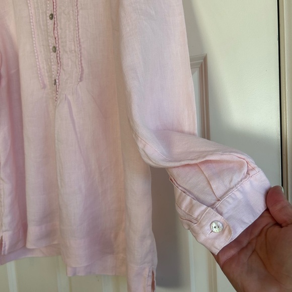 J.Jill Love Linen 100% Linen Boho Coastal Cowgirl Beachy Resort  Tunic Size L - Picture 12 of 14